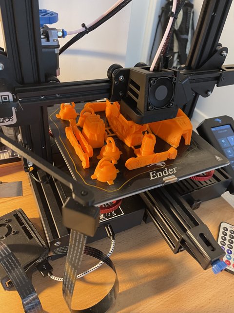 Orange 3D Printed Toys