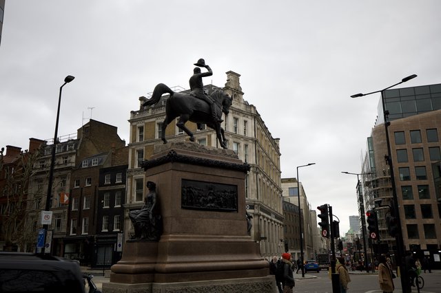 Equestrian Monument in Historic London Square