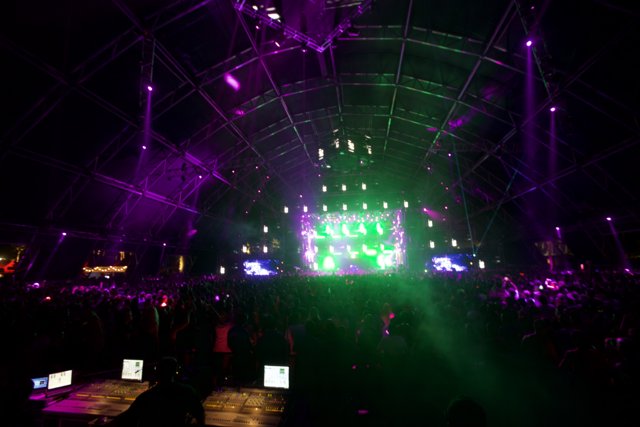 Lights and Lively Crowd at Coachella Concert