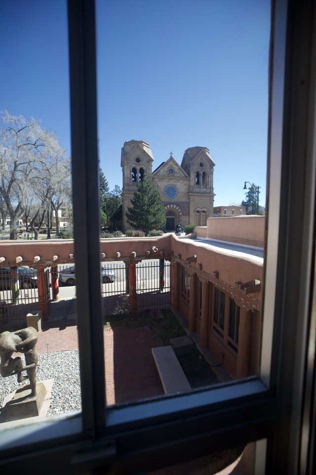 Window View of Cathedral Basilica in Santa Fe