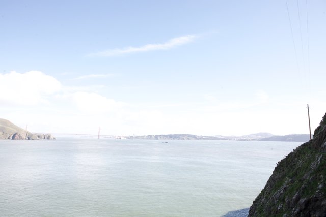 Majestic View of the Golden Gate Bridge from atop the Cliff