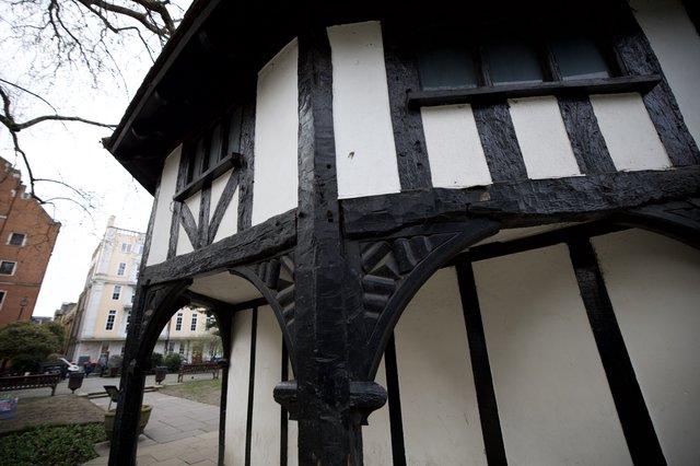 Historic Tudor Half-Timbered Architecture in London