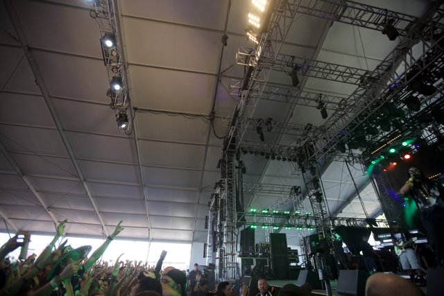 Green Lights and a Thrilling Crowd at a Concert