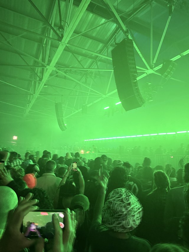 Green Laser Light Show at Electronic Music Concert