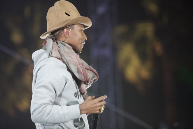Pharrell Williams Rocks a Cowboy Hat at the Grammys