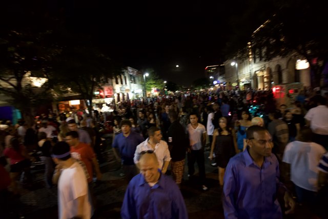 Nighttime Crowd in Austin Metropolis