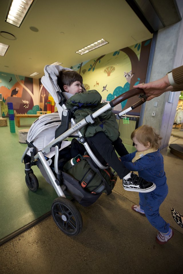 Child in Specialized Stroller at Children's Therapy Center