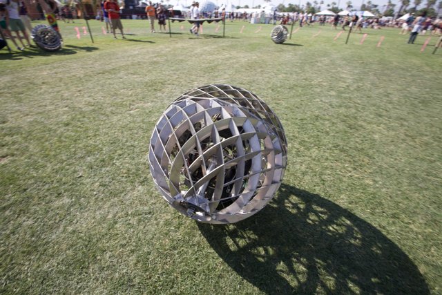 Metallic Sphere Amongst the Grass