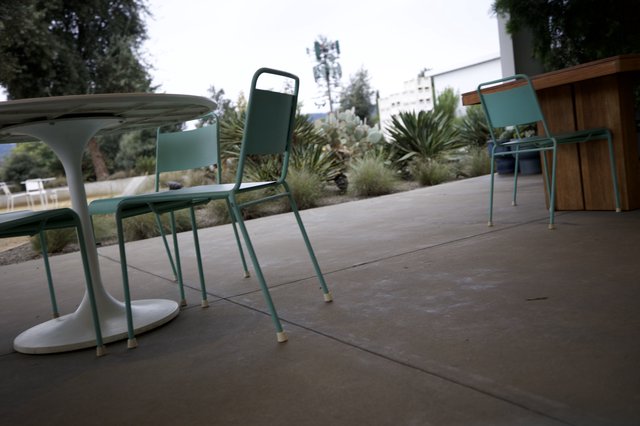 Modern Patio Dining Space with Desert Landscaping