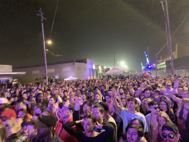 Night Sky Lights Up with Concert Crowd