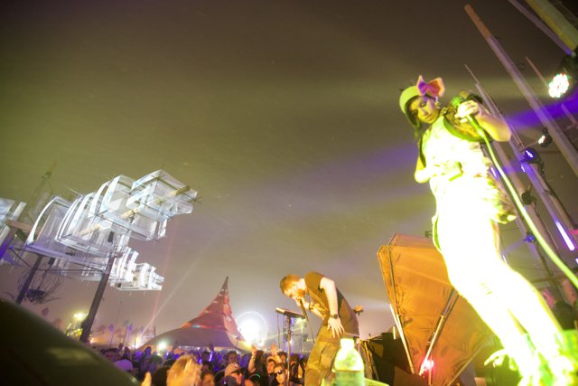 Neon Green Man Rocks Coachella Stage