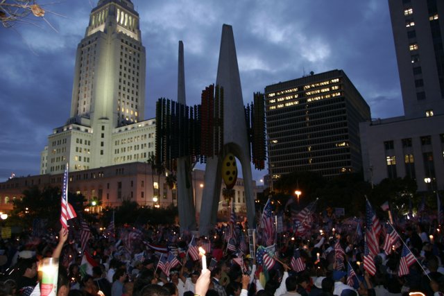 Patriotic Vigil in the Heart of the Metropolis