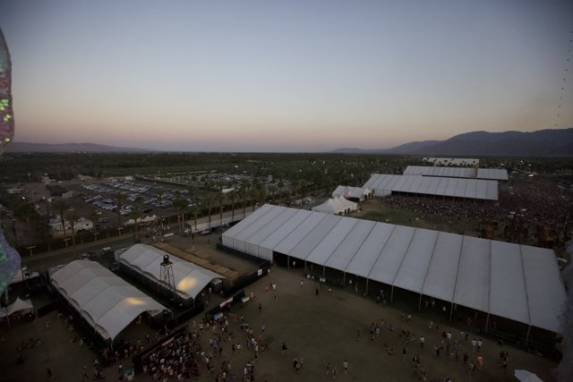 Aerial View of Coachella Festival from Rooftop
