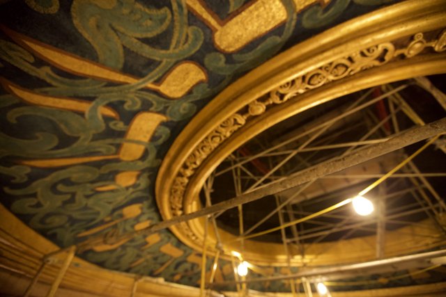 Gold and Blue Ceiling in Theatre