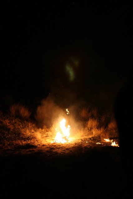 Nighttime Bonfire in the Desert