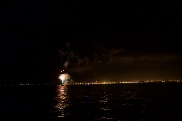 Spectacular Fireworks Display Over the Lake on the 4th of July