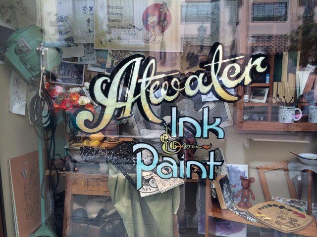 atcater ink paint window display