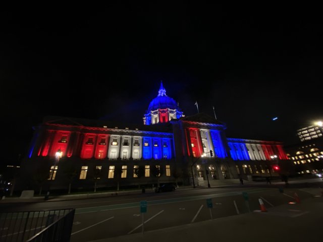 City Hall Glowing with Patriotism