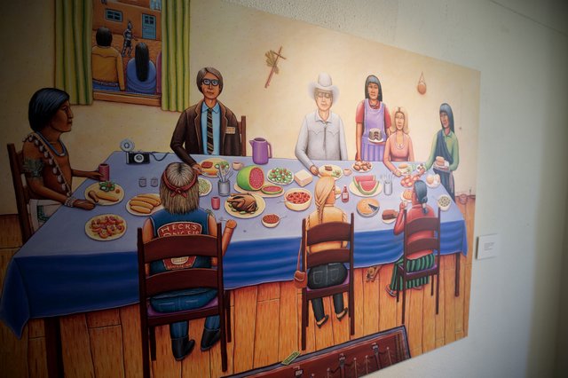 Diverse Community Gathering Mural in Santa Fe