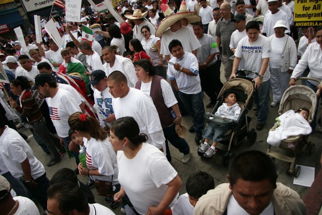 White-clad Crowd Marches for a Cause