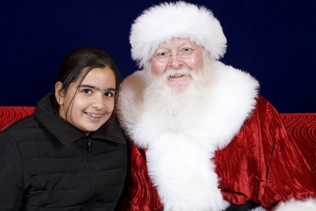 Christmas Cheer with Santa and a Woman