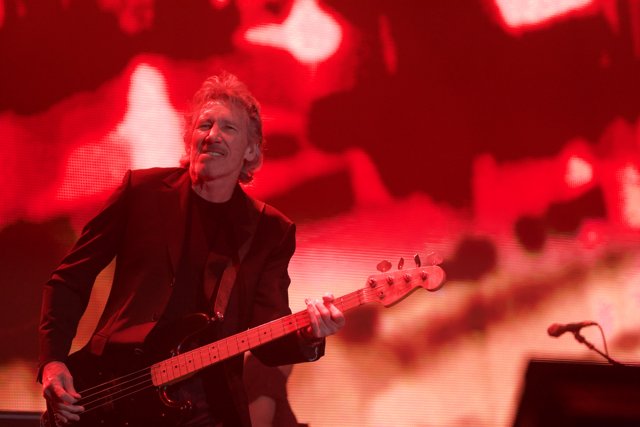 Roger Waters rocks the stage with his bass guitar