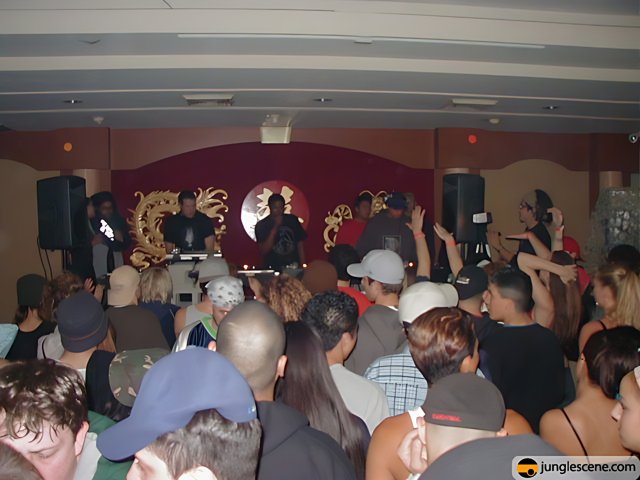 Nightclub Party with DJ and Crowd