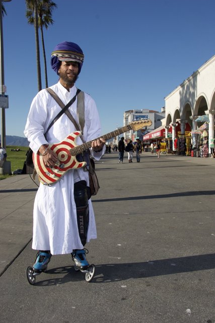 Turbaned Musician with Guitar in Hand