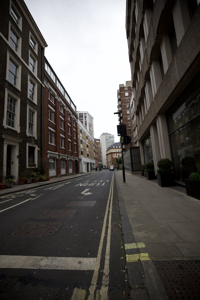 Quiet Urban Street in London on Overcast Day