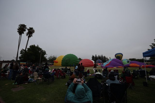 Hot Air Balloons Inflating at Dawn Balloon Festival