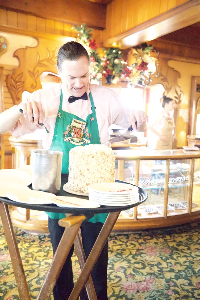 Bavarian Chef Preparing Fresh Popcorn at Holiday Market