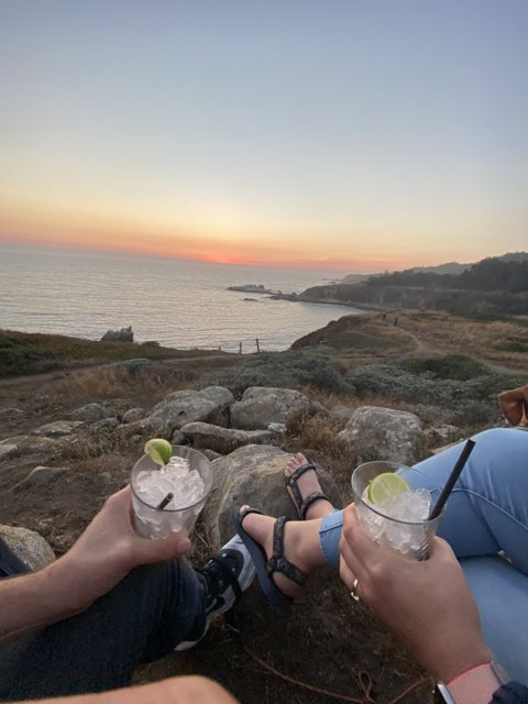 Sunset Drinks on the Rocks