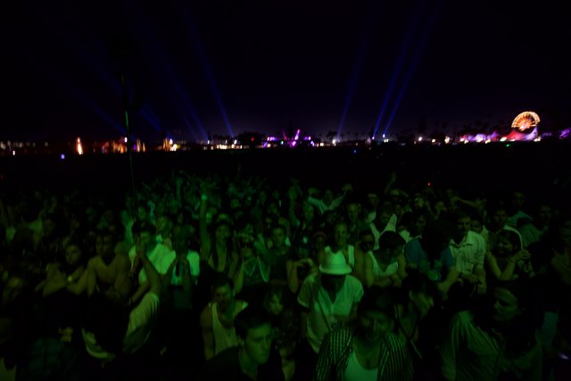 Illuminated Crowd at Cochella Night Concert