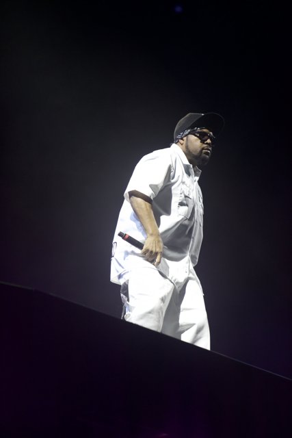 Ice Cube Rocks the Stage in White Shirt and Hat