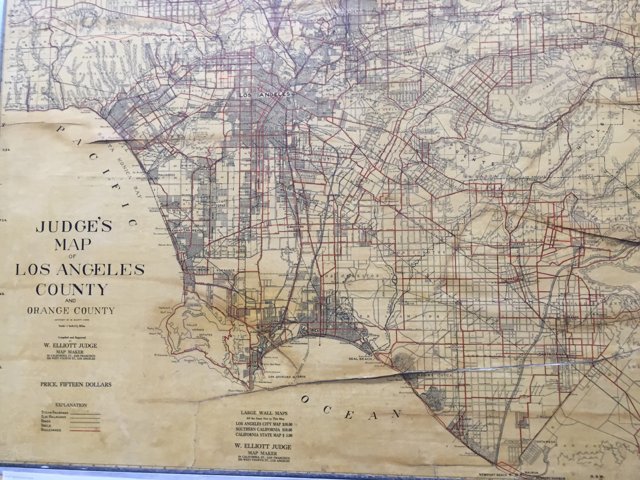 A Vintage Map of Los Angeles County
