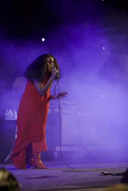 Solange Shines in Red