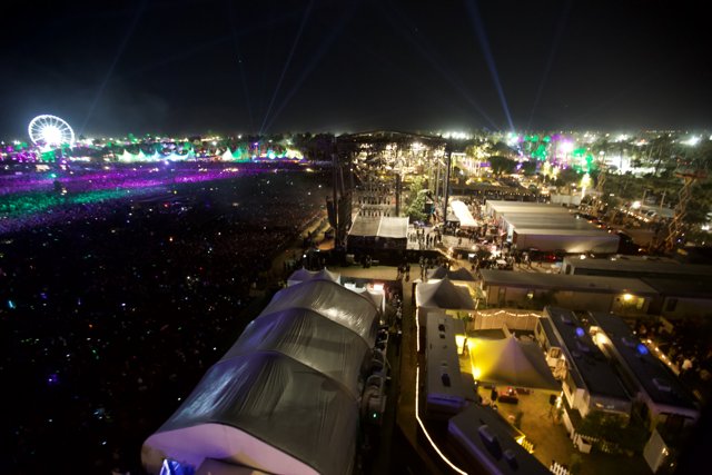Nighttime Spectacle at Coachella Music Festival