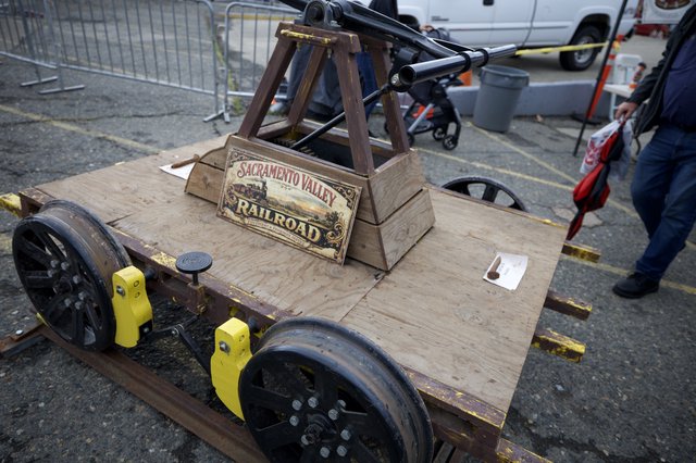 Sacramento Valley Railroad Hand-Powered Rail Cart Display