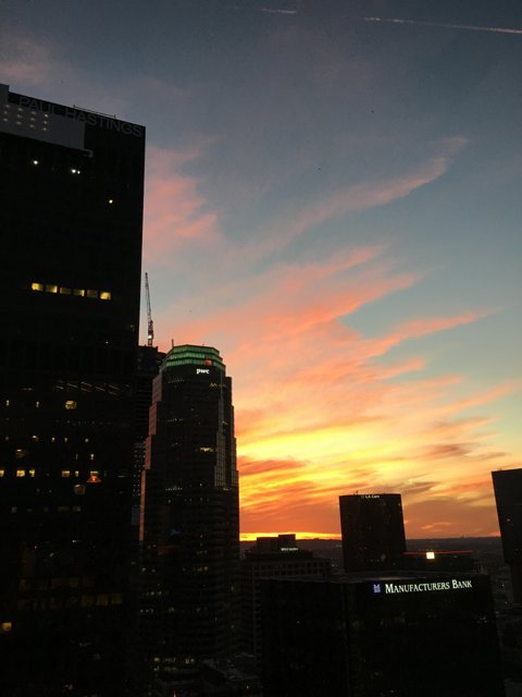 Sunset over the LA Skyline