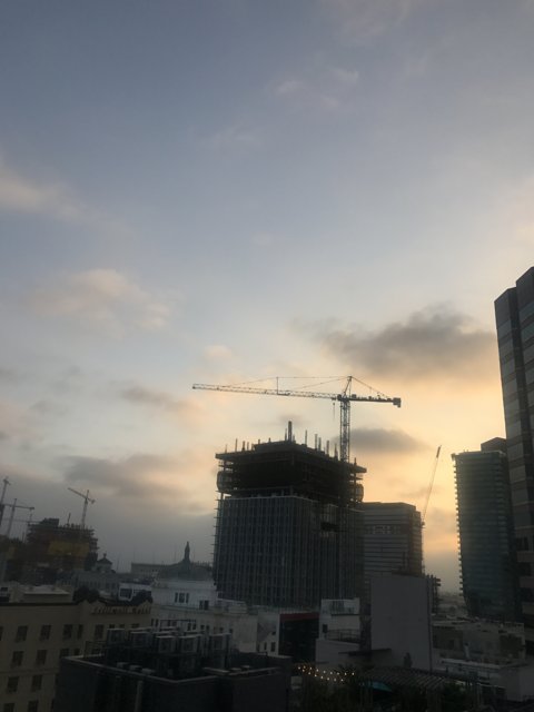 Sunset over LA's Construction Site