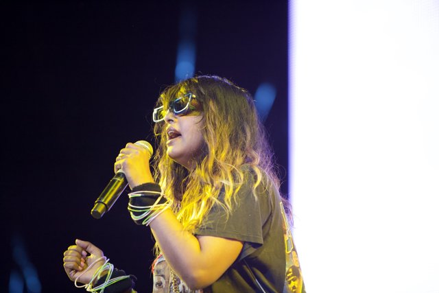 Rocking the Mic with Sunglasses