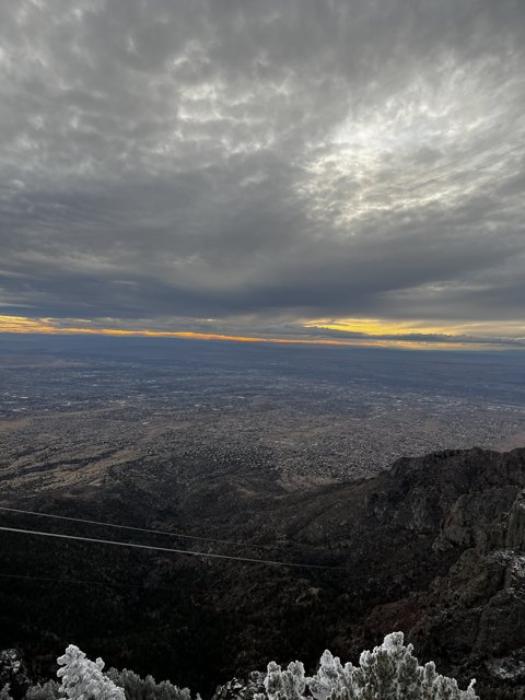 An Aerial View of Albuquerque at Sunset