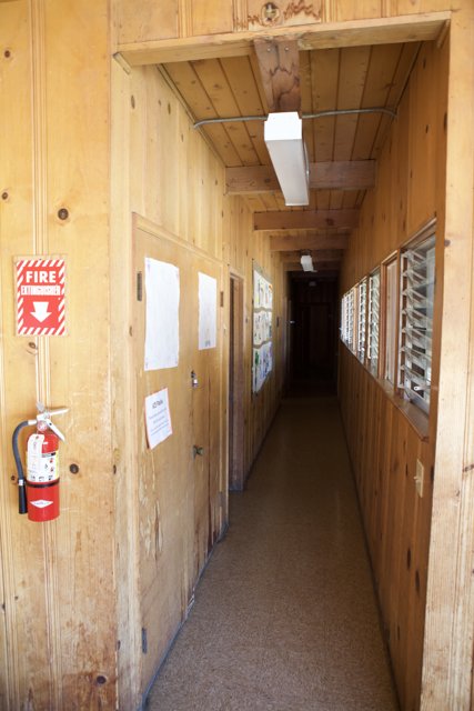 Flooring and Architecture in a Camp Hallway