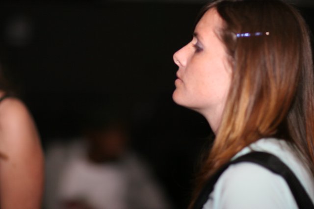 Woman in Profile Gazing Into the Darkness