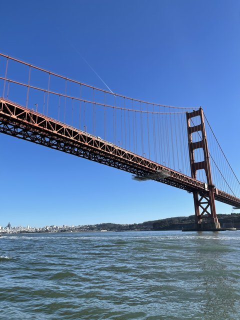 Golden Gate Bridge spanning across the Bay