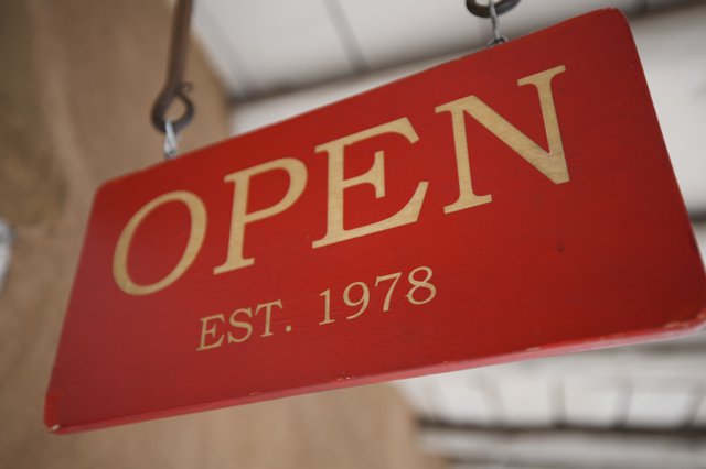 Vintage Red Open Sign Established 1978