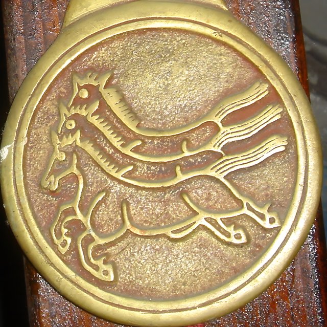 Gold Medallion with Horse and Rider Emblem