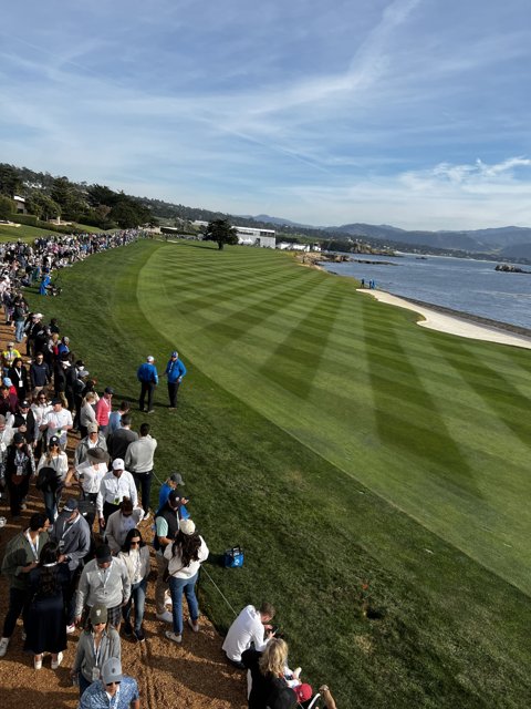 Throngs Gather to Watch Golfers at Pebble Beach