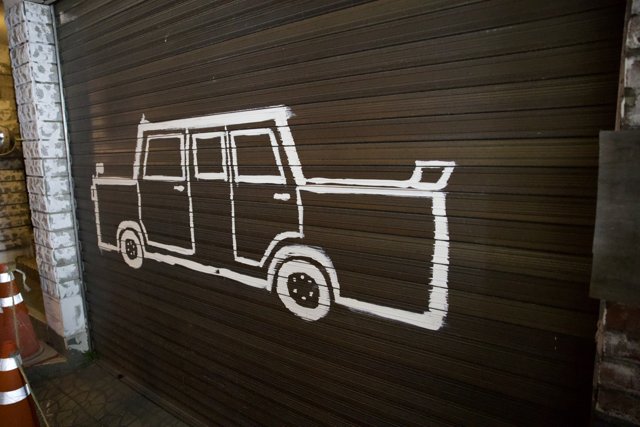 Artful Garage in Seoul: A White Truck Painting