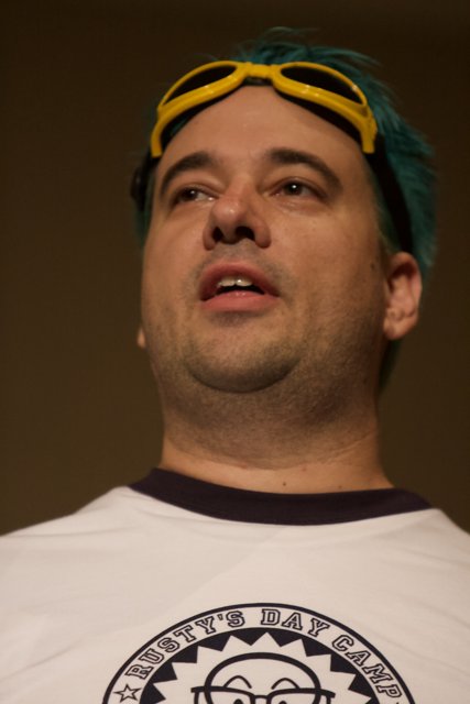 Blue-haired Man with Yellow Hat